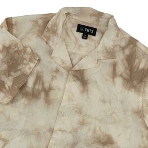 Cuts Hyperloop‎ Tie Dye Short Sleeve Button Up Shirt Men's Size Medium